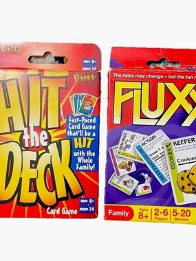 HIT THE DECK & FLUXX Card Games 2004 & 2012 Family Fun Vintage 6+/2-6